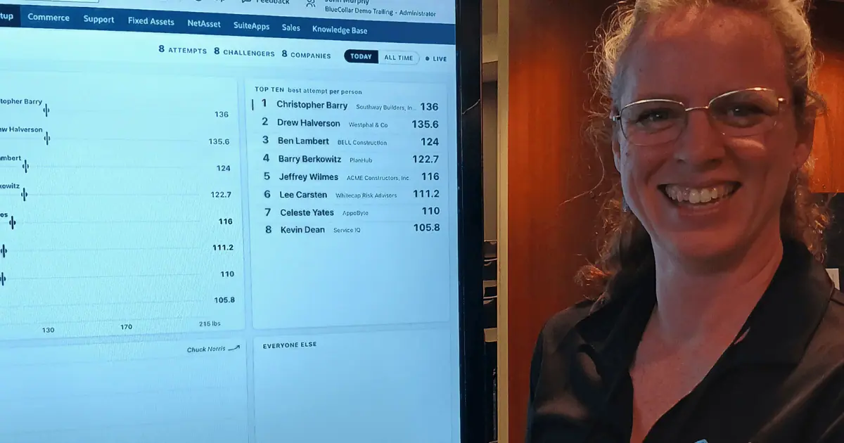 Live leaderboard game on the expo floor with a ServiceIQ team member