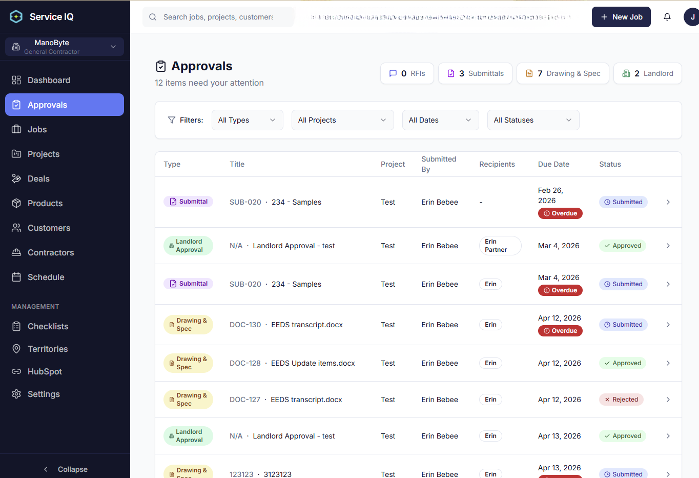 ServiceIQ centralized approvals queue