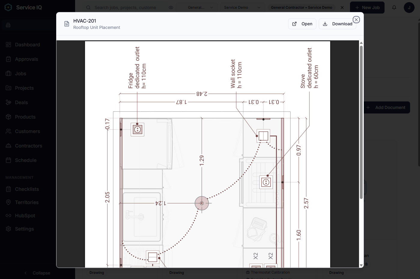 ServiceIQ drawings library with discipline filters